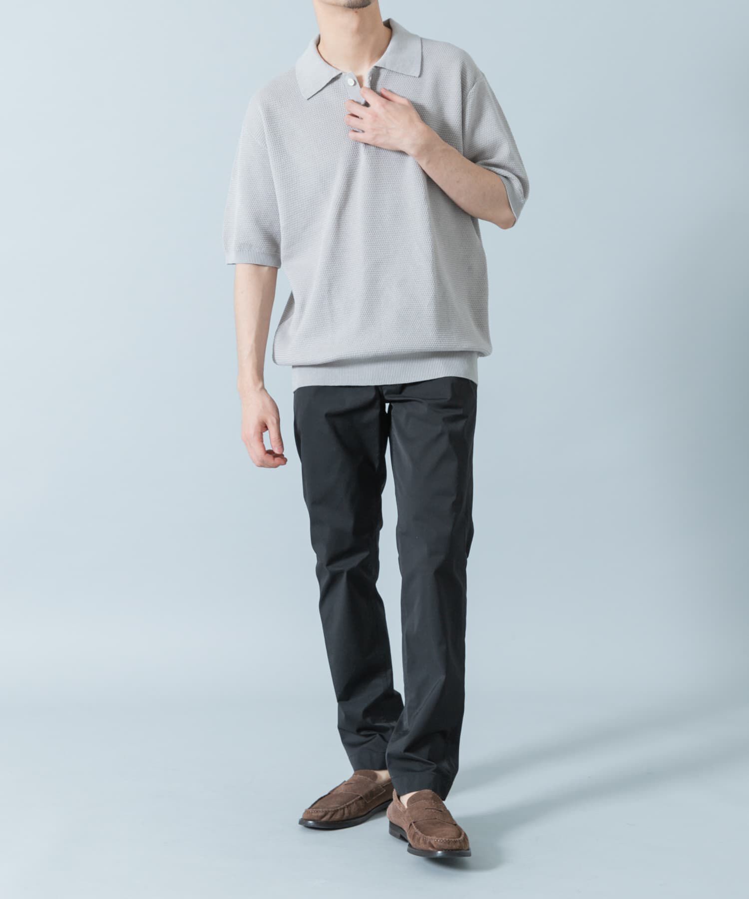 URBAN RESEARCH ROSSO「『WEB限定』変形カノコ半袖ニットポロ」|ポロシャツ|