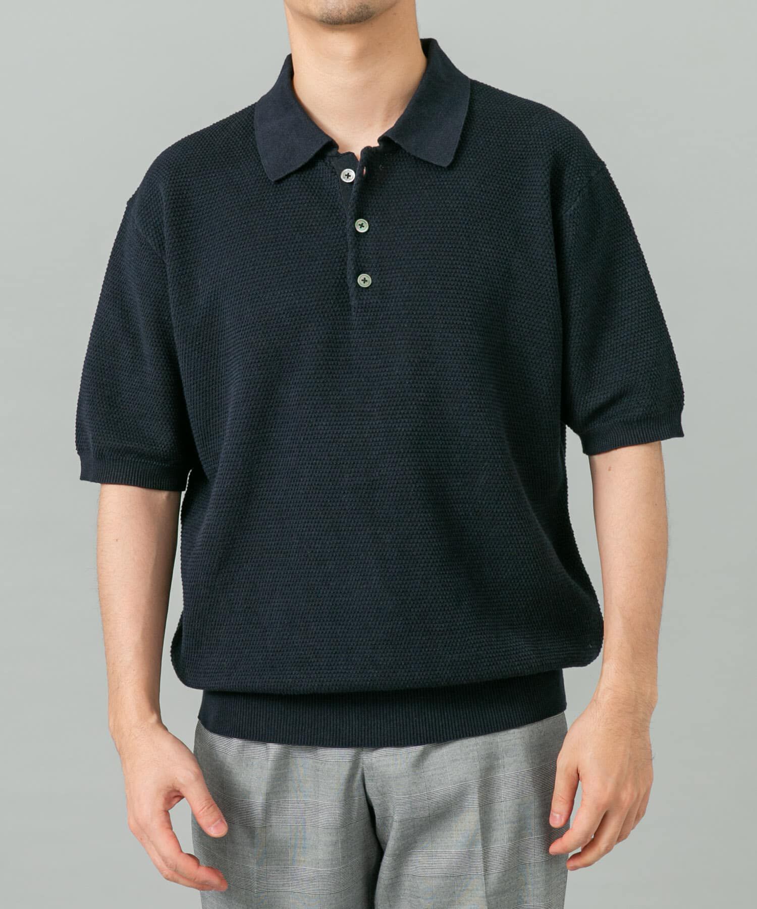 URBAN RESEARCH ROSSO「『WEB限定』変形カノコ半袖ニットポロ」|ポロシャツ|
