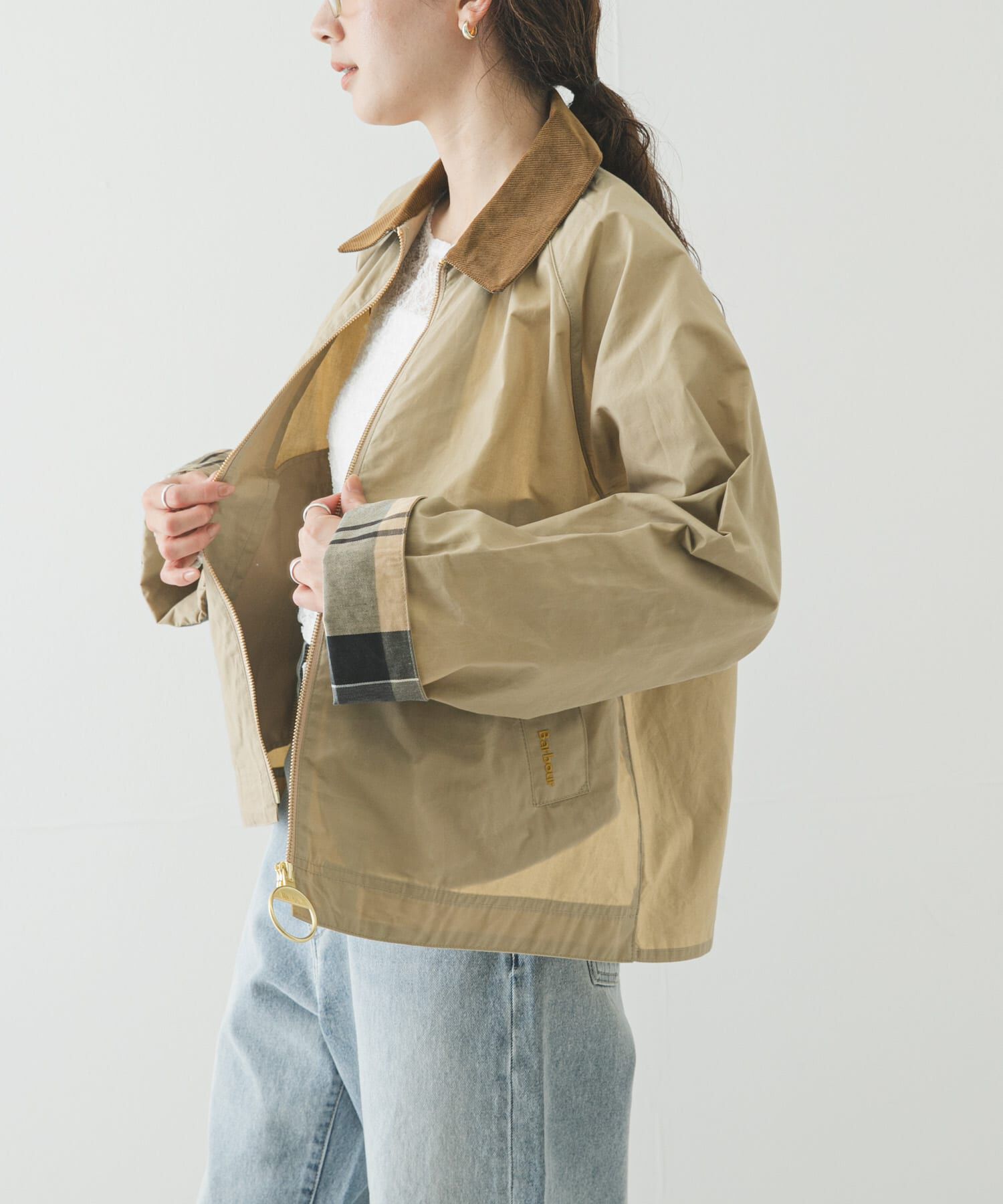 URBAN RESEARCH「Barbour　CATLIN CASUAL JACKET」|ノーカラーコート|