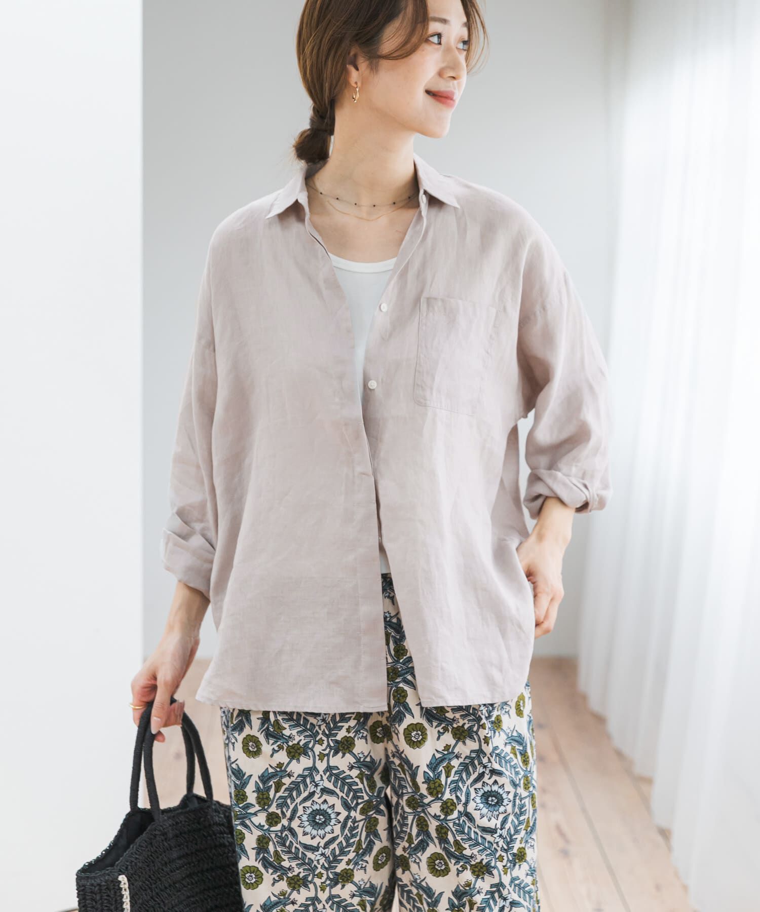 URBAN RESEARCH DOORS「リネンオーバーシャツ」|シャツ・ブラウス|