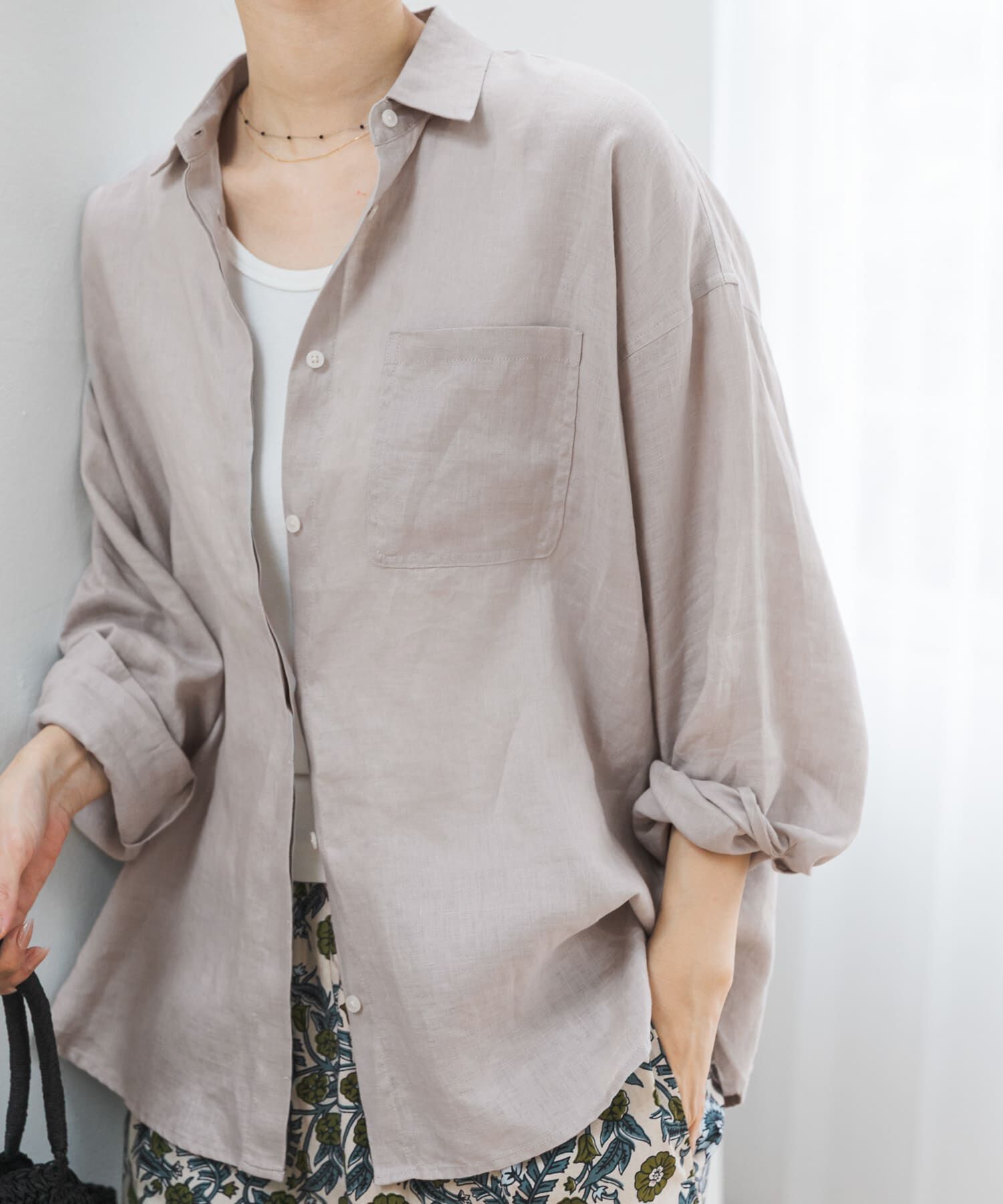 URBAN RESEARCH DOORS「リネンオーバーシャツ」|シャツ・ブラウス|