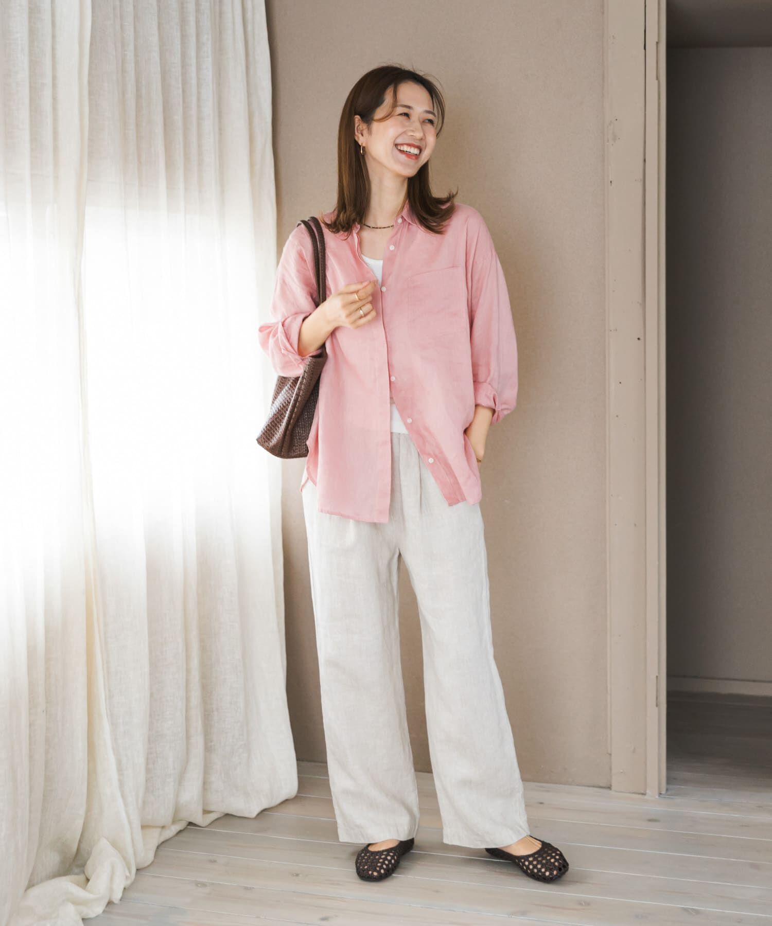 URBAN RESEARCH DOORS「リネンオーバーシャツ」|シャツ・ブラウス|