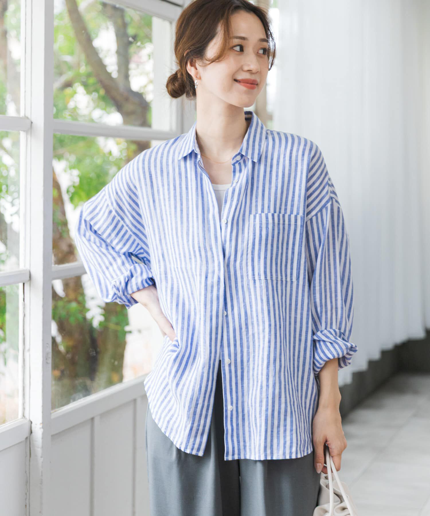 URBAN RESEARCH DOORS「リネンオーバーシャツ」|シャツ・ブラウス|