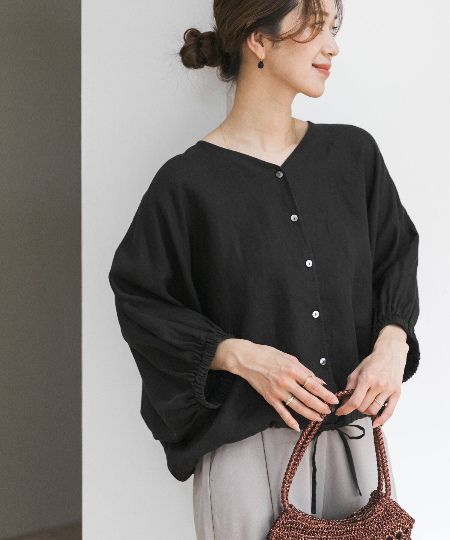 URBAN RESEARCH DOORS「リネンドロストドルマンブラウス」|シャツ・ブラウス|