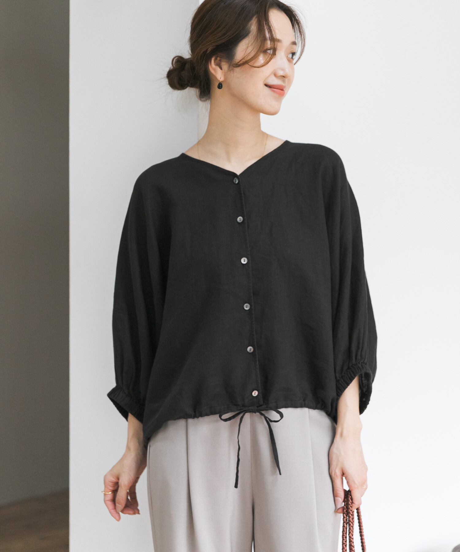URBAN RESEARCH DOORS「リネンドロストドルマンブラウス」|シャツ・ブラウス|