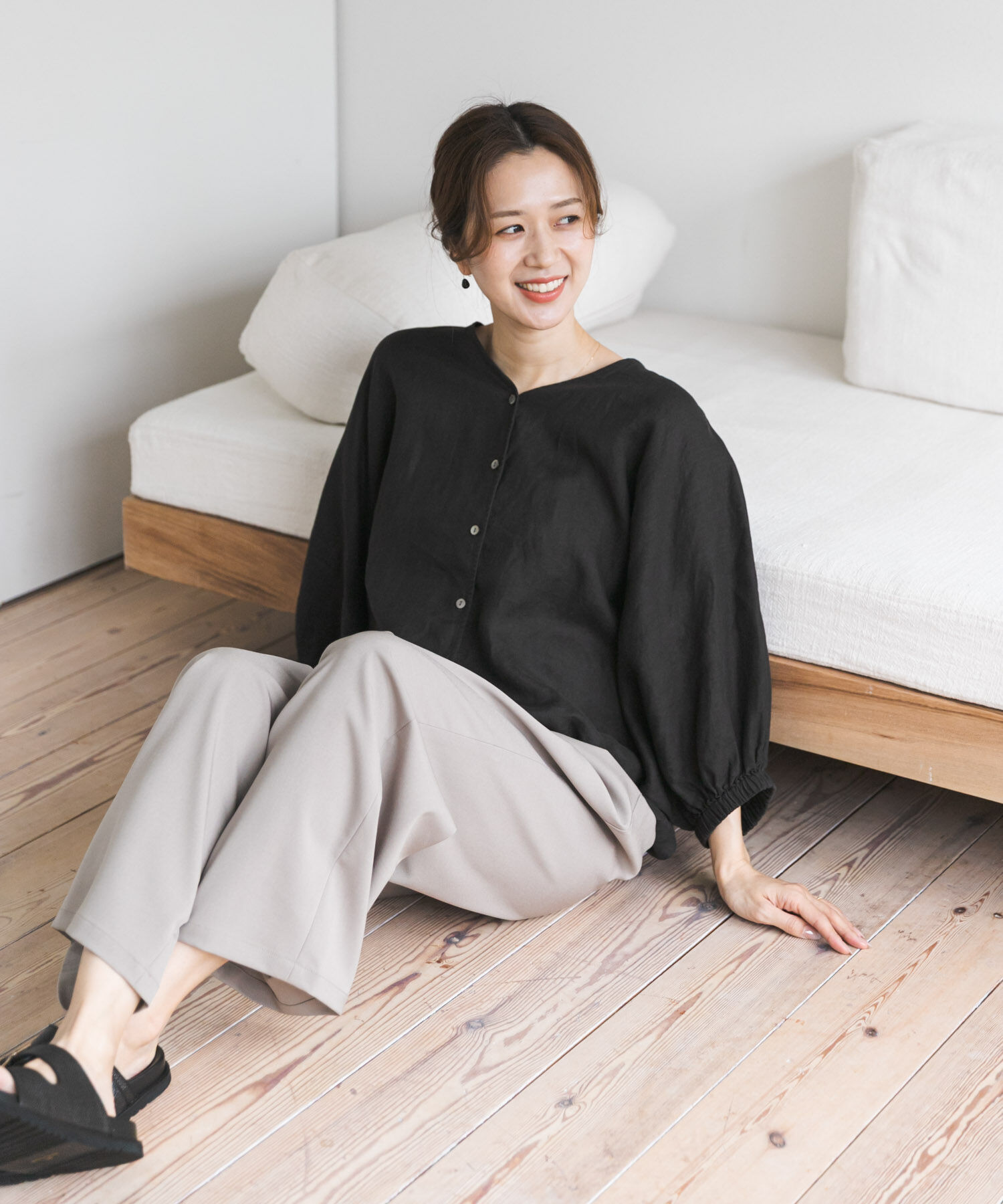 URBAN RESEARCH DOORS「リネンドロストドルマンブラウス」|シャツ・ブラウス|