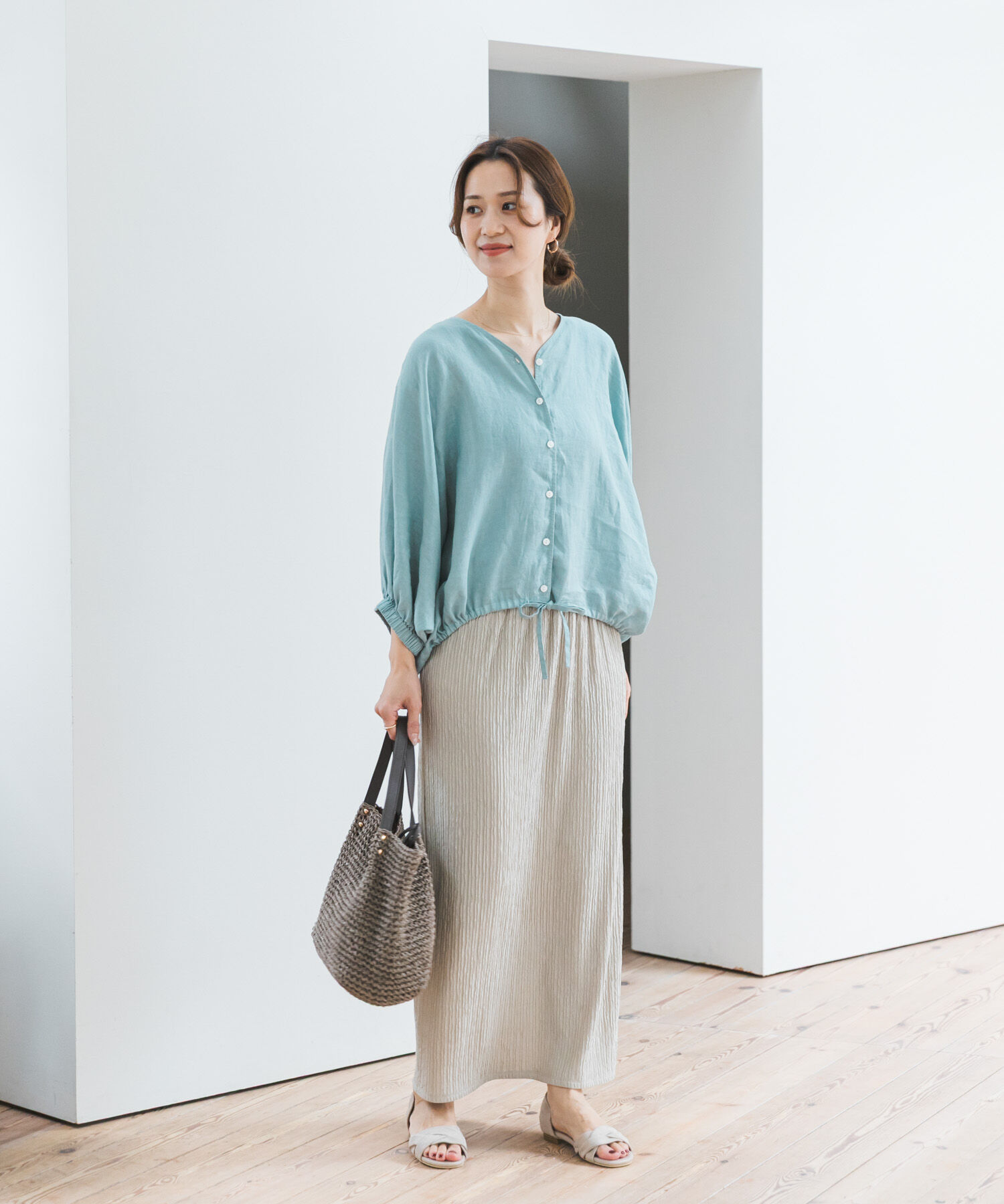 URBAN RESEARCH DOORS「リネンドロストドルマンブラウス」|シャツ・ブラウス|