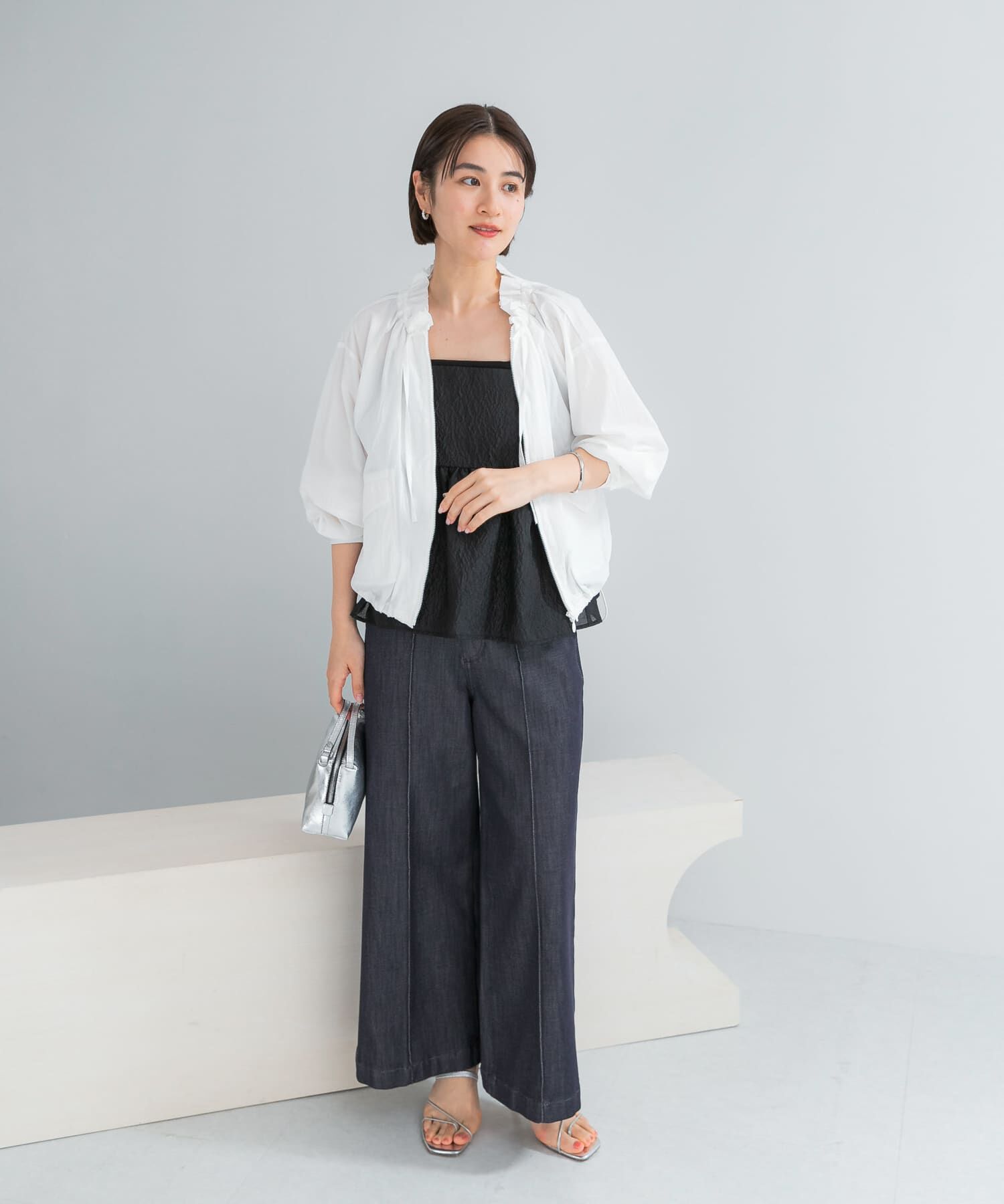 URBAN RESEARCH ROSSO「フロントジップフリルブラウス」|シャツ・ブラウス|