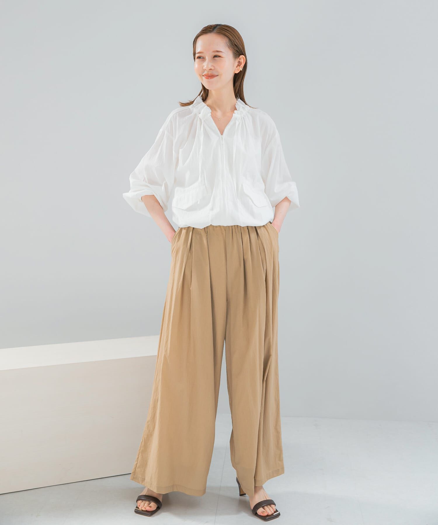 URBAN RESEARCH ROSSO「フロントジップフリルブラウス」|シャツ・ブラウス|