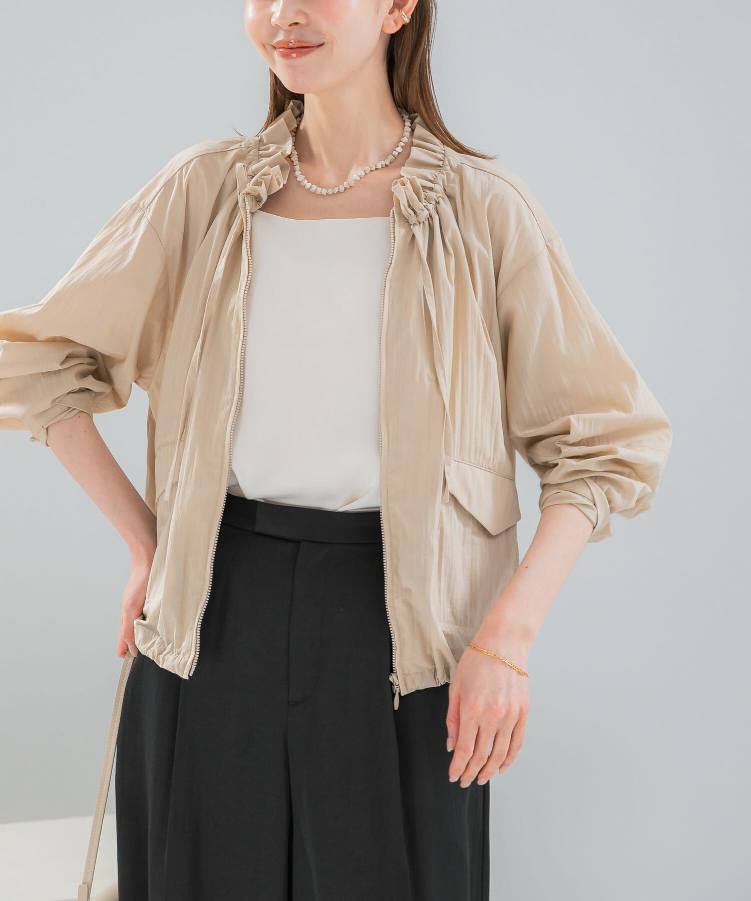 URBAN RESEARCH ROSSO「フロントジップフリルブラウス」|シャツ・ブラウス|