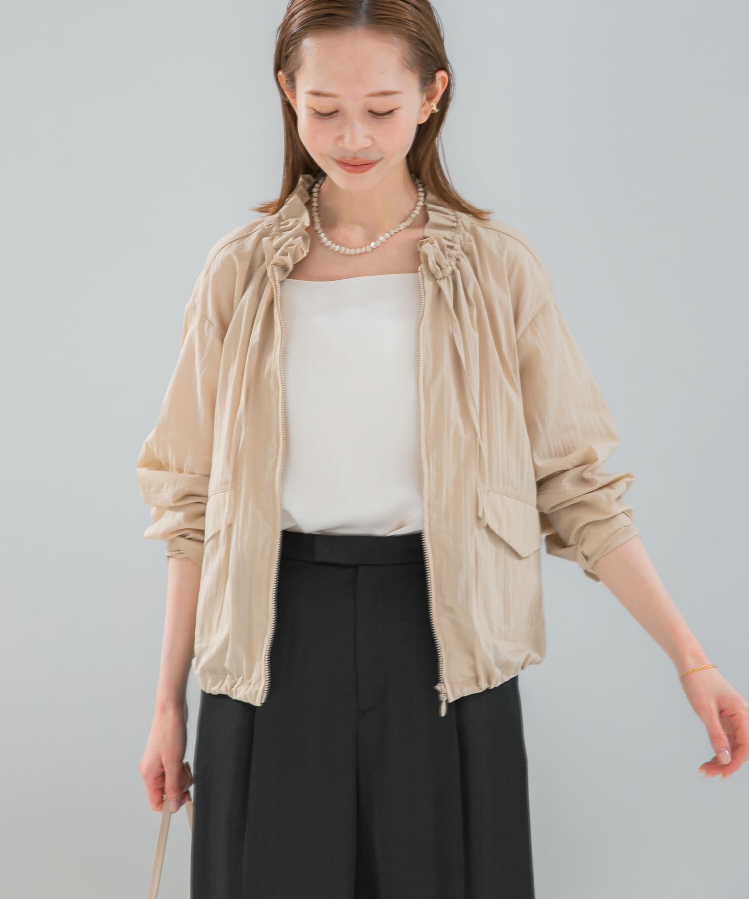 URBAN RESEARCH ROSSO「フロントジップフリルブラウス」|シャツ・ブラウス|