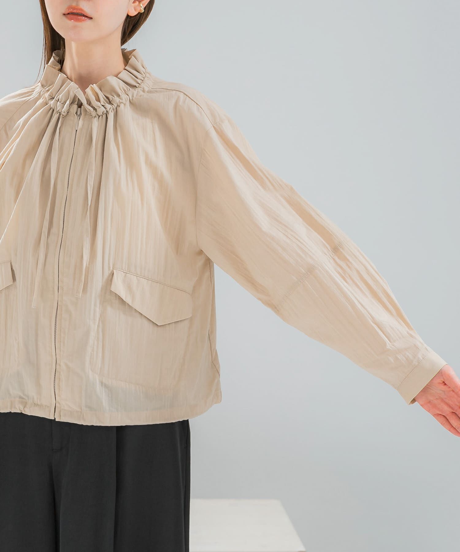 URBAN RESEARCH ROSSO「フロントジップフリルブラウス」|シャツ・ブラウス|