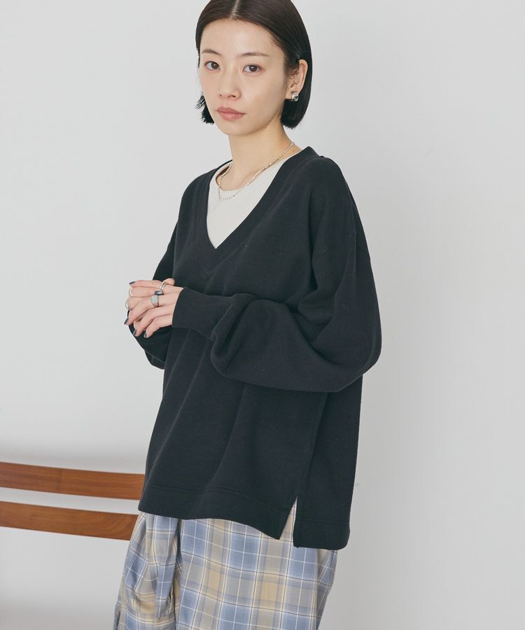 AMERICAN HOLIC「Vネックスムース起毛プルオーバー」|スウェット・ジャージ|