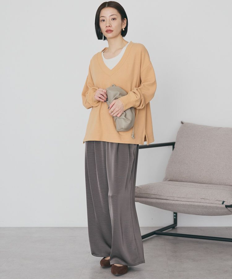 AMERICAN HOLIC「Vネックスムース起毛プルオーバー」|スウェット・ジャージ|