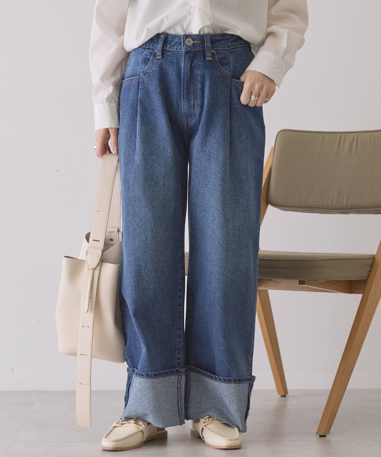 AMERICAN HOLIC「ロールアップデニムパンツ」|デニム|Medium Indigo