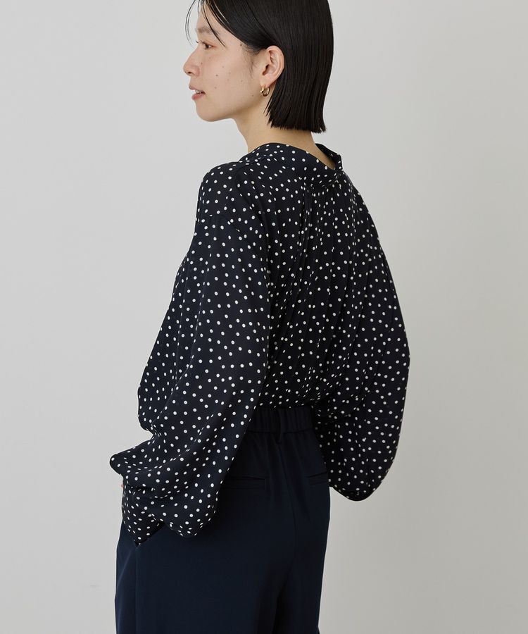 AMERICAN HOLIC「【イージーケア】ドット柄ボウタイブラウス」|シャツ・ブラウス|