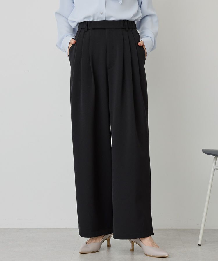 AMERICAN HOLIC「【イージーケア】タックストレートパンツ」|その他|Black