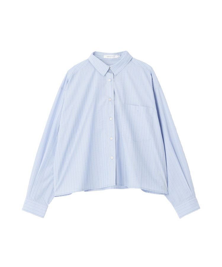 AMERICAN HOLIC「【イージーケア】ショート丈ストライプシャツ」|シャツ・ブラウス|