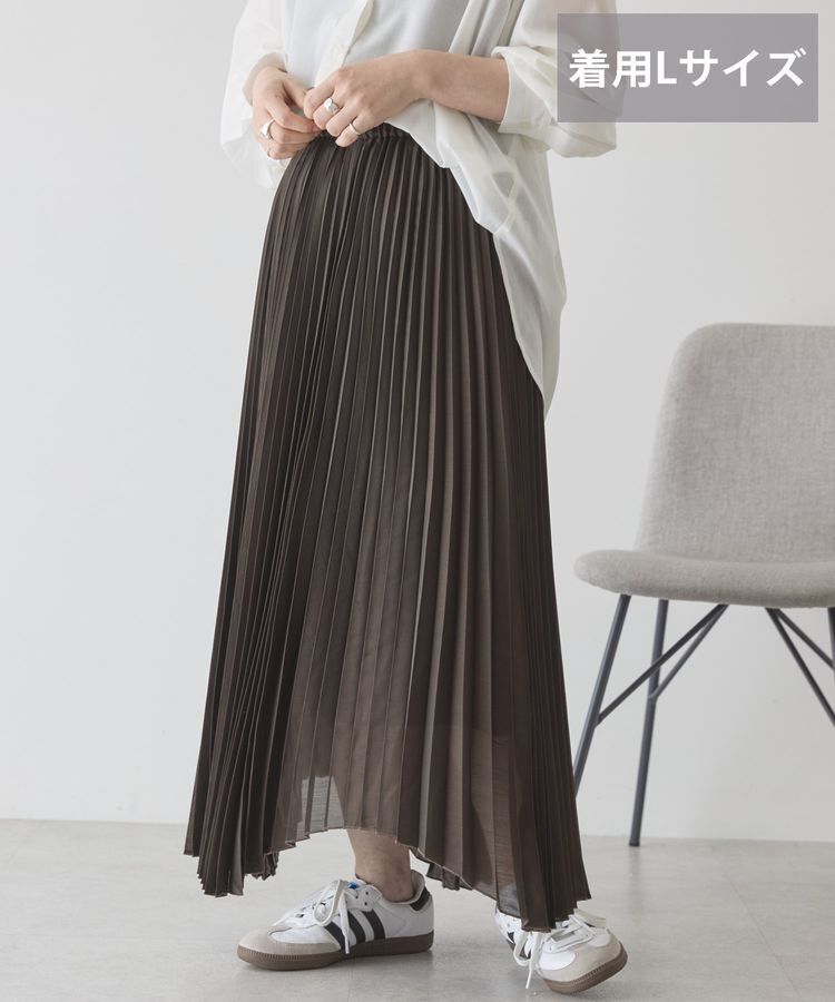 AMERICAN HOLIC「【選べる丈】シアープリーツスカート」|スカート|Brown