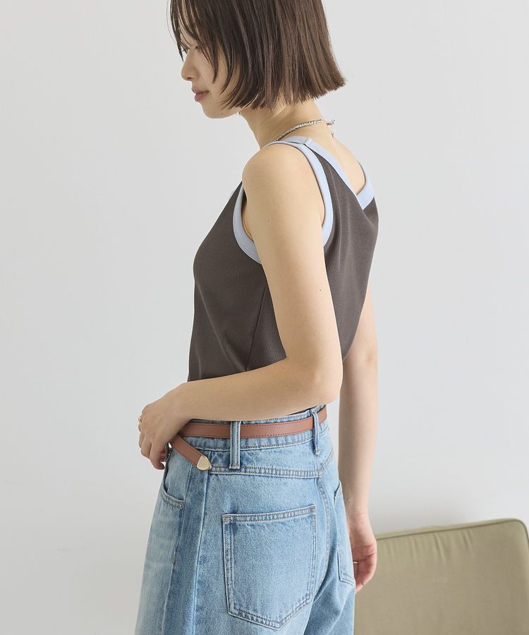 AMERICAN HOLIC「【抗菌防臭】バイカラーテレコタンクトップ」|インナー|