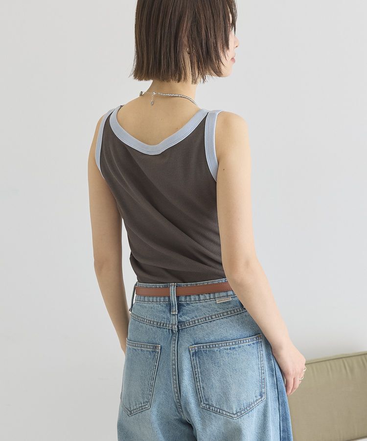 AMERICAN HOLIC「【抗菌防臭】バイカラーテレコタンクトップ」|インナー|