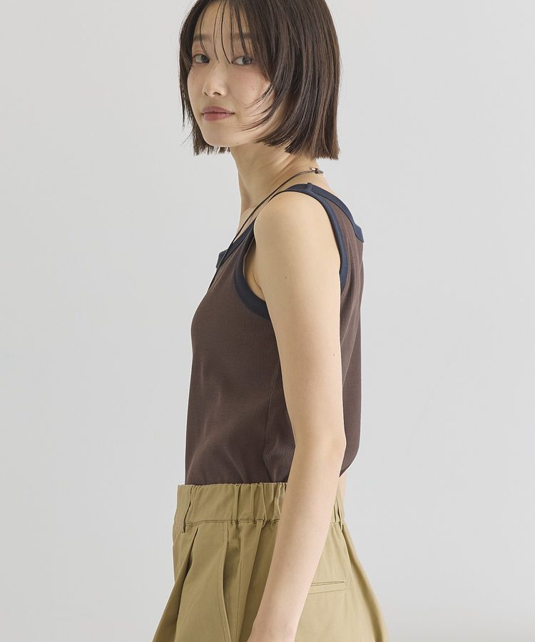 AMERICAN HOLIC「【抗菌防臭】バイカラーテレコタンクトップ」|インナー|