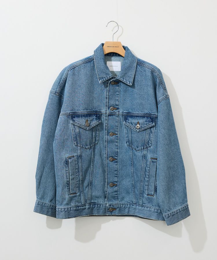 AMERICAN HOLIC「ロング丈デニムジャケット」|テーラードジャケット|