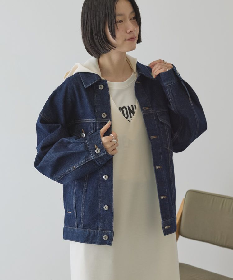 AMERICAN HOLIC「ロング丈デニムジャケット」|テーラードジャケット|