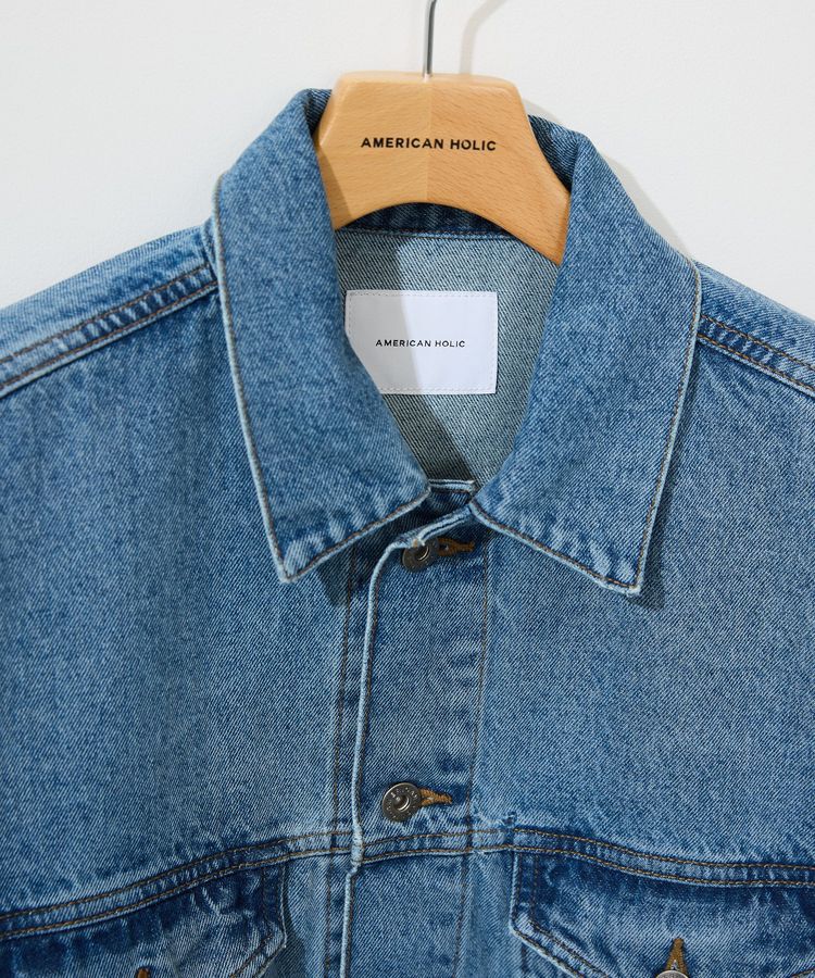 AMERICAN HOLIC「ロング丈デニムジャケット」|テーラードジャケット|