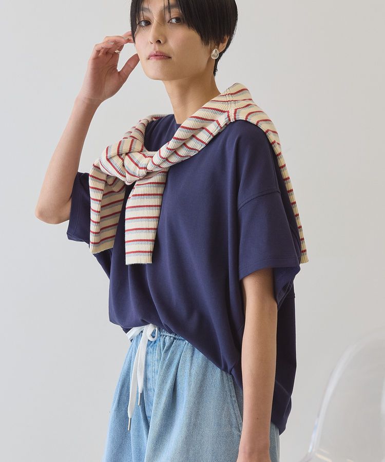 AMERICAN HOLIC「【接触冷感+UVカット】半袖コクーンカットプルオーバー」|Tシャツ・カットソー|