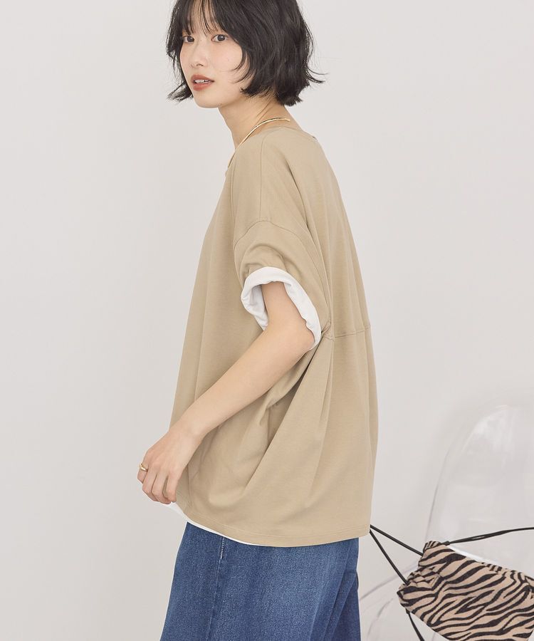 AMERICAN HOLIC「【接触冷感+UVカット】半袖コクーンカットプルオーバー」|Tシャツ・カットソー|