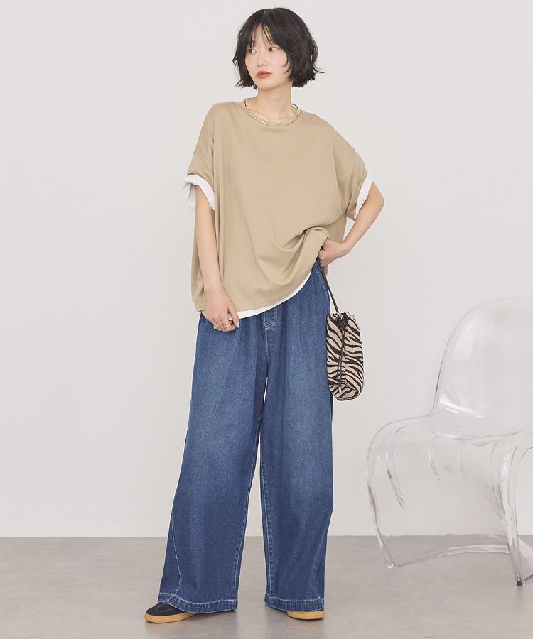 AMERICAN HOLIC「【接触冷感+UVカット】半袖コクーンカットプルオーバー」|Tシャツ・カットソー|