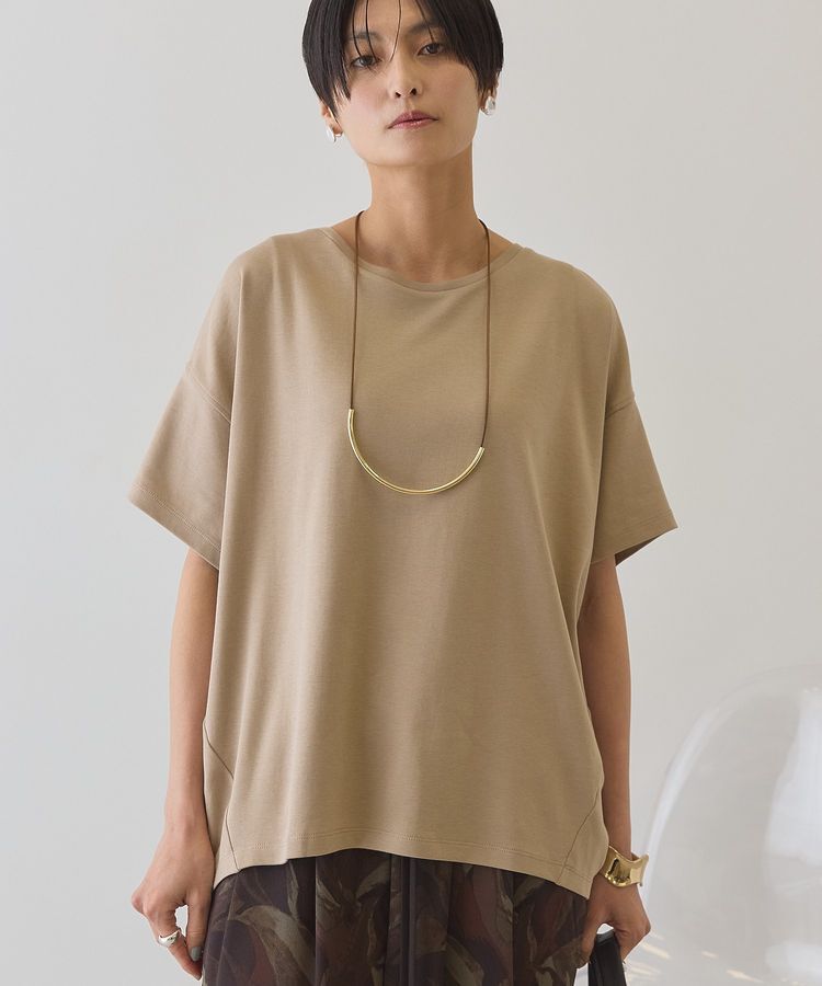 AMERICAN HOLIC「【接触冷感+UVカット】半袖コクーンカットプルオーバー」|Tシャツ・カットソー|Gray Beige