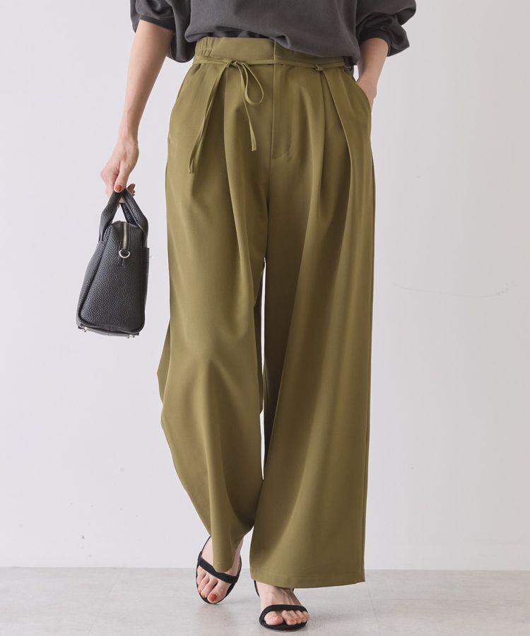 AMERICAN HOLIC「【イージーケア】リボン付きタックワイドパンツ」|その他|