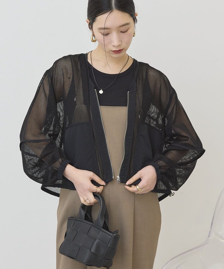 AMERICAN HOLIC「メッシュ異素材ブルゾン」|ブルゾン・スタジャン|Black