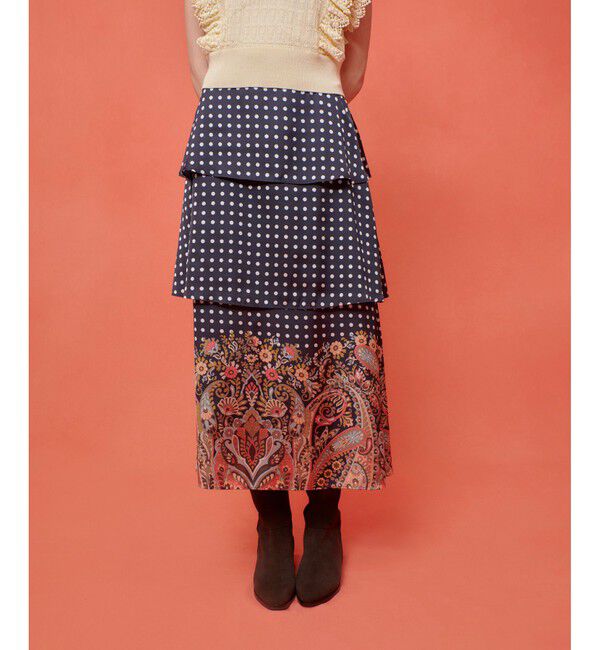 LOULOU WILLOUGHBY「【LOULOU WILLOUGHBY】ペイズリードットスカート」|スカート|