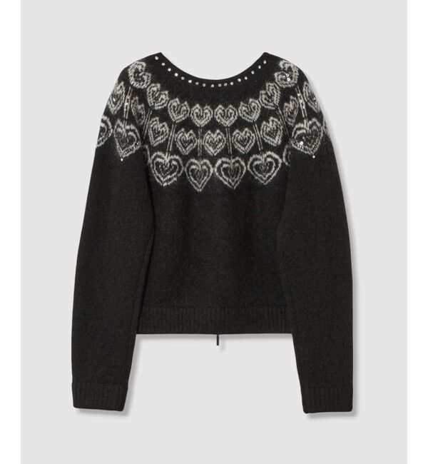 LOULOU WILLOUGHBY「【LOULOU WILLOUGHBY】ハートJQニットブルゾン」|ブルゾン・スタジャン|