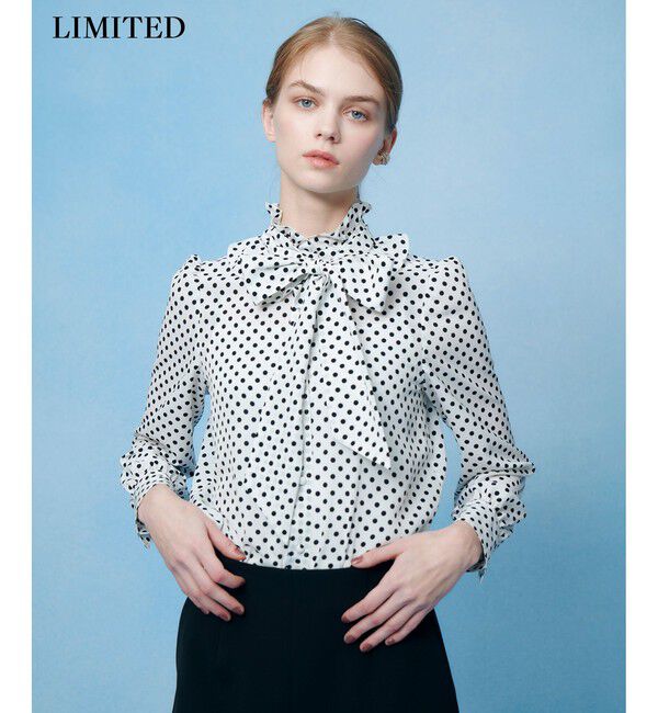LOULOU WILLOUGHBY「◇【LOULOU WILLOUGHBY】デシンドットフリルボウタイブラウス」|シャツ・ブラウス|
