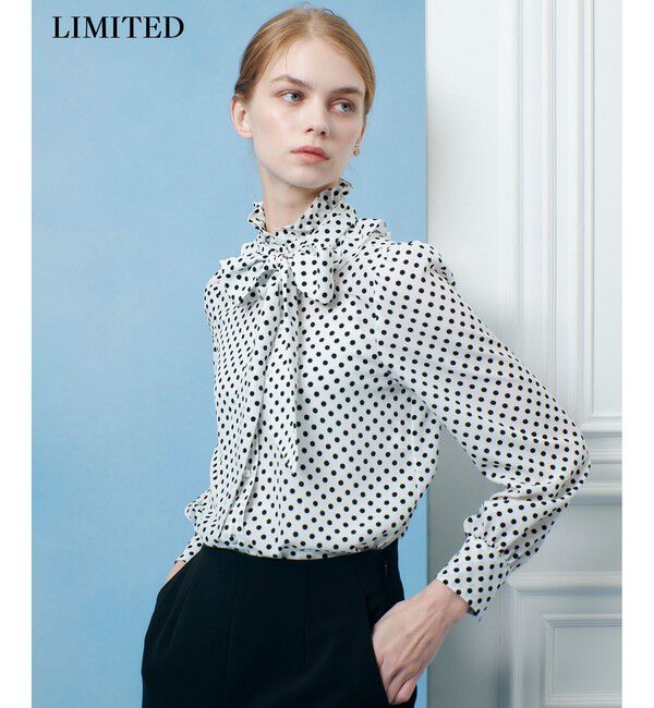 LOULOU WILLOUGHBY「◇【LOULOU WILLOUGHBY】デシンドットフリルボウタイブラウス」|シャツ・ブラウス|