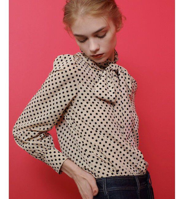 LOULOU WILLOUGHBY「◇【LOULOU WILLOUGHBY】デシンドットフリルボウタイブラウス」|シャツ・ブラウス|