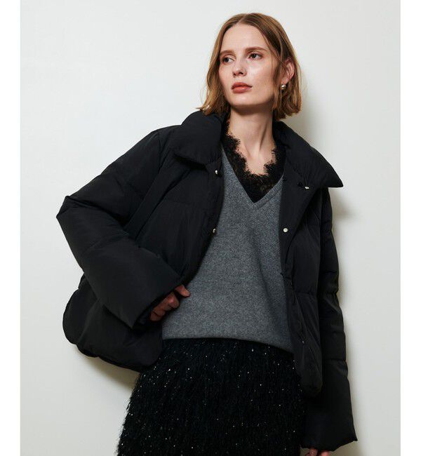 allureville「ファーカラーショートダウンコート」|ダウン|