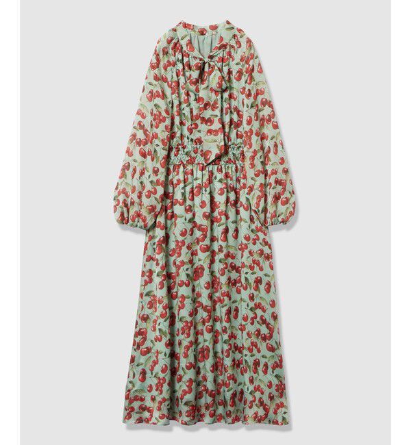 LOULOU WILLOUGHBY「【LOULOU WILLOUGHBY】LISAチェリープリント リボンワンピース」|ワンピース|