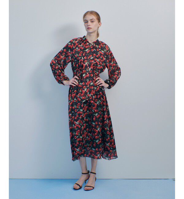 LOULOU WILLOUGHBY「【LOULOU WILLOUGHBY】LISAチェリープリント リボンワンピース」|ワンピース|