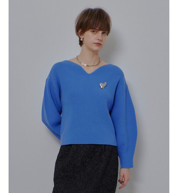 allureville「ハートネックプルオーバー」|ニット・セーター|