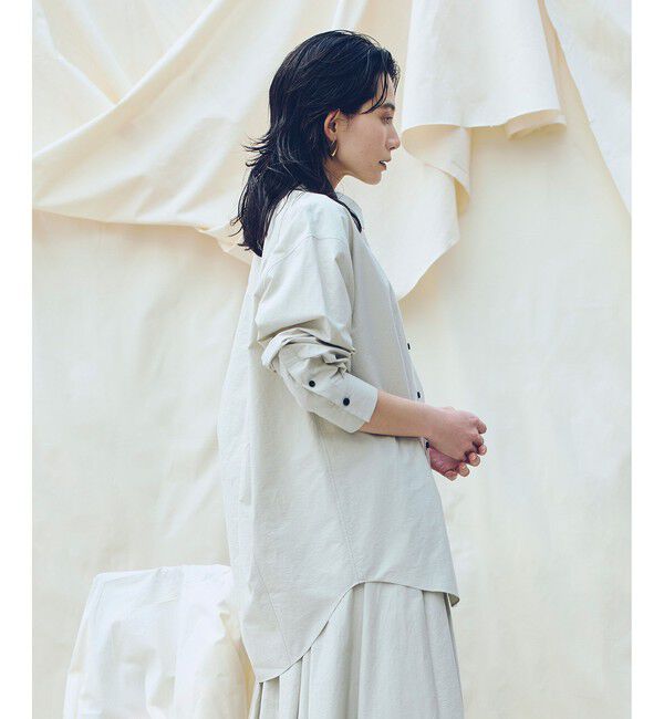allureville「【ATELIER Line】タイプライターロングシャツ」|シャツ・ブラウス|