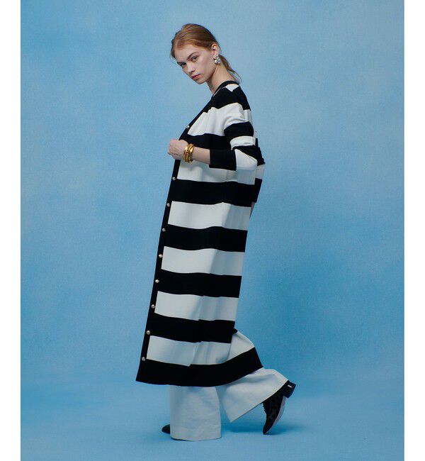 LOULOU WILLOUGHBY「【LOULOU WILLOUGHBY】カノコワイドボーダーカーデワンピース」|カーディガン|