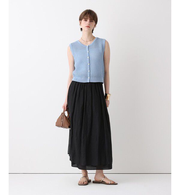 allureville「透かし編みジレプルオーバー」|ニット・セーター|