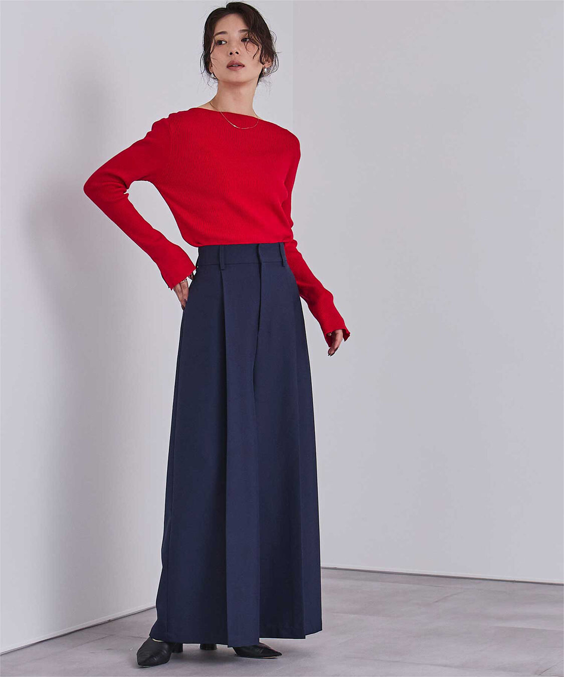 ur's「ボートネックスリットスリーブリブニット」|ニット・セーター|