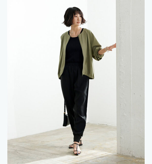 ur's「バルーンシルエットクルーネックブルゾン」|ブルゾン・スタジャン|カーキ