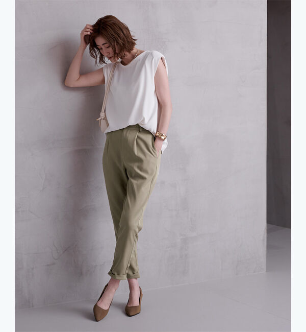 ur's「ツイストヘムテーパードパンツ」|スラックス|